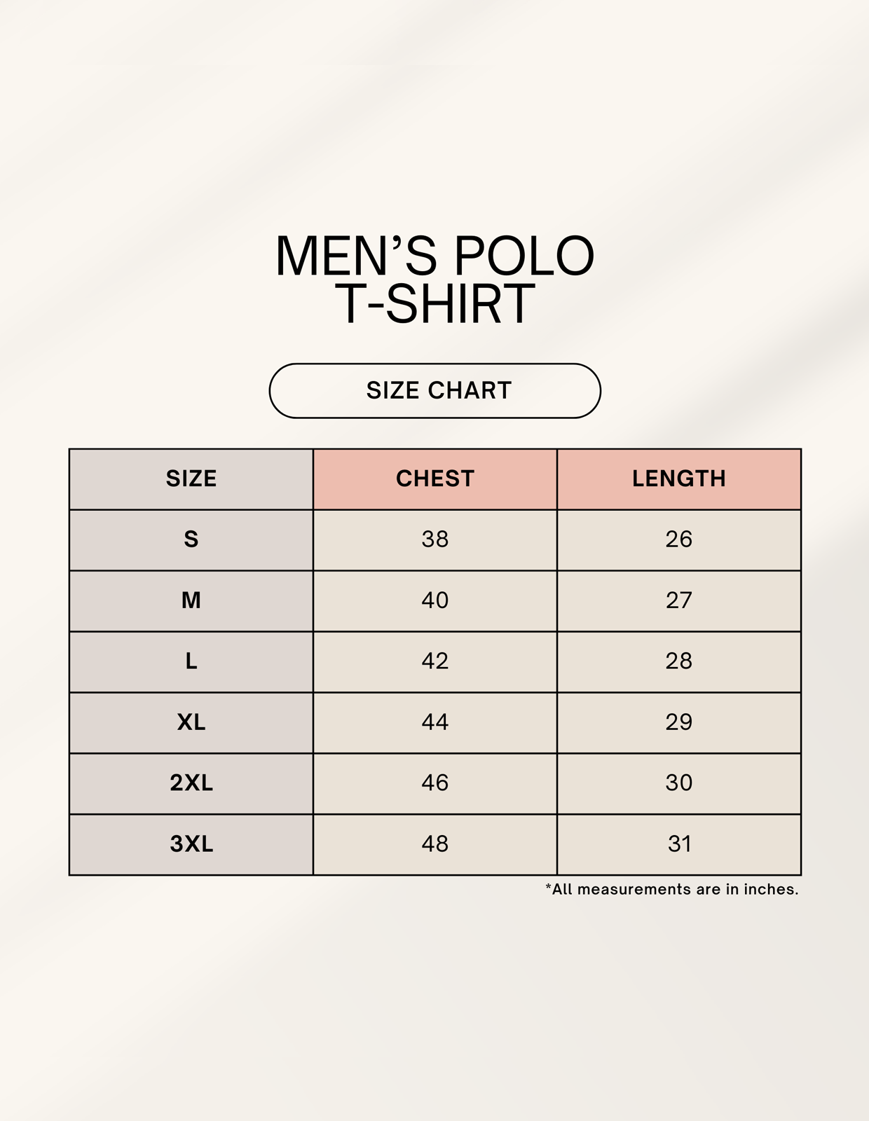 Size Chart Tin Brother