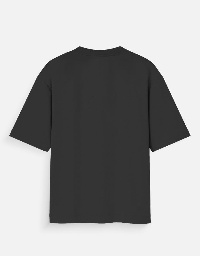 Back View: Tin Brother Forever Young Skull Oversized Streetwear Graphic T-Shirt – Back Plain View