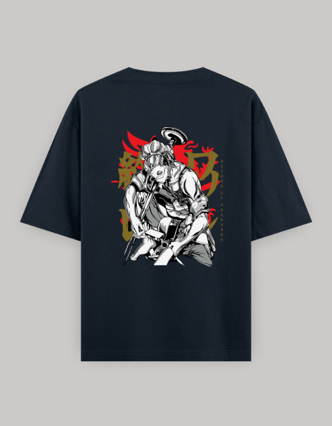 “Dark Samurai Spirit Oversized Premium T-Shirt Back Print – Japanese Samurai Graphic Streetwear Design by Tin Brother”