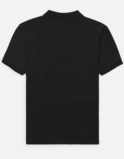 Tin Brother Polo T-Shirt Back Side – Black Color, Heavyweight Cotton, Men's Regular Fit