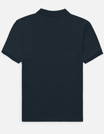 Back Side View – Petrol Blue Polo T-Shirt for Men | Premium Cotton