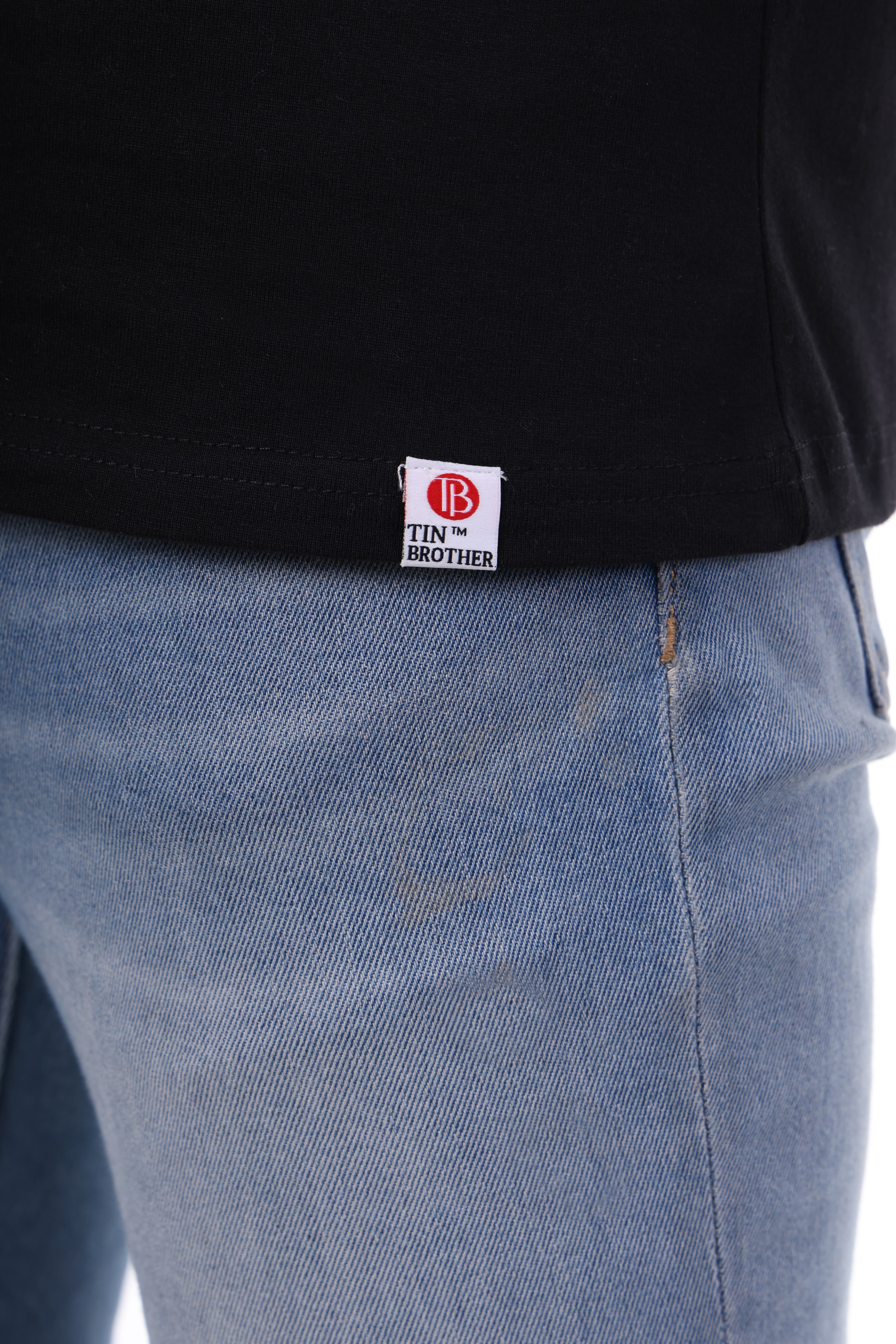 SOLID Premium Black Regular Fit Unisex T-Shirt – 180 GSM Pure Cotton (Bio-Wash)