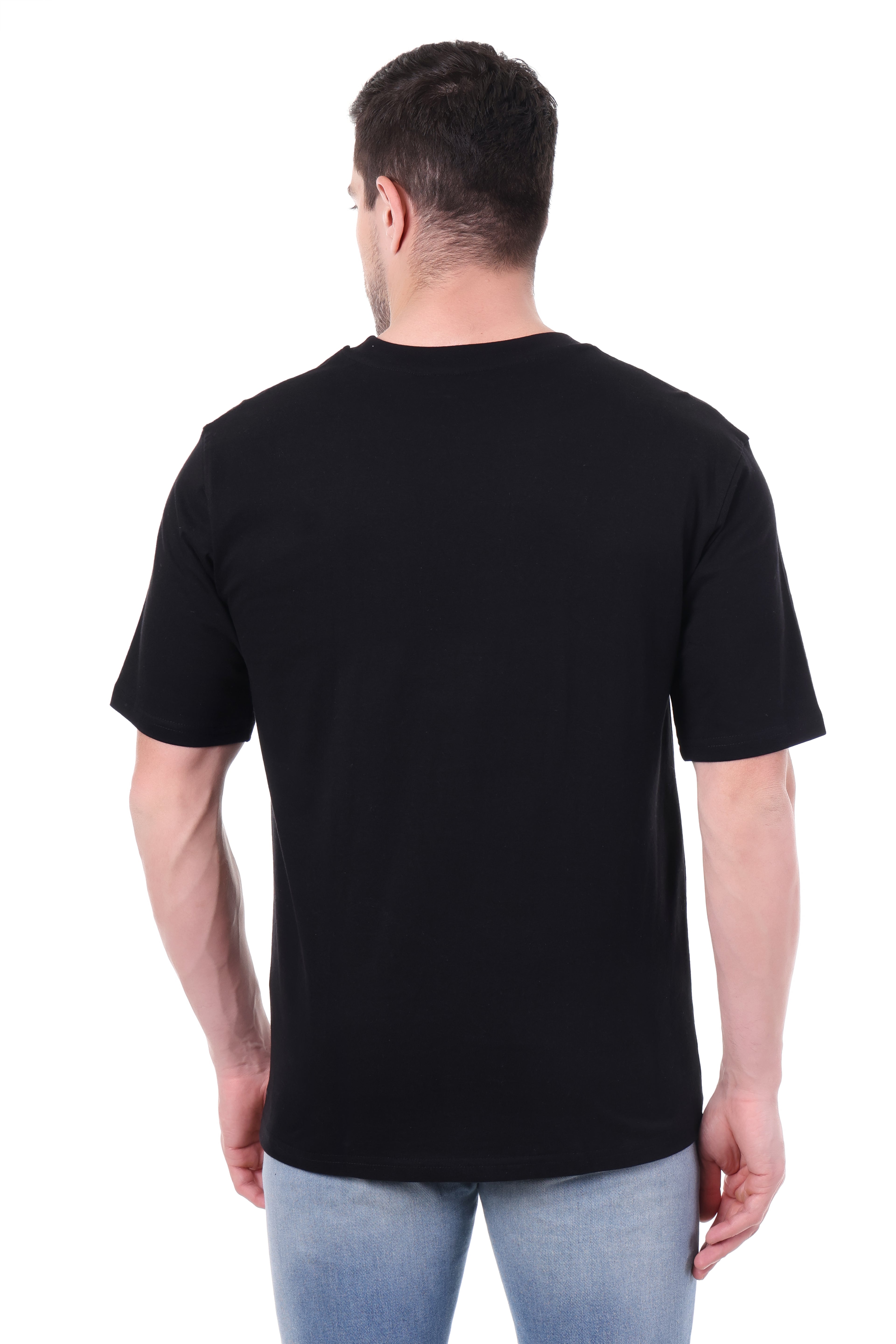 SOLID Premium Black Regular Fit Unisex T-Shirt – 180 GSM Pure Cotton (Bio-Wash)