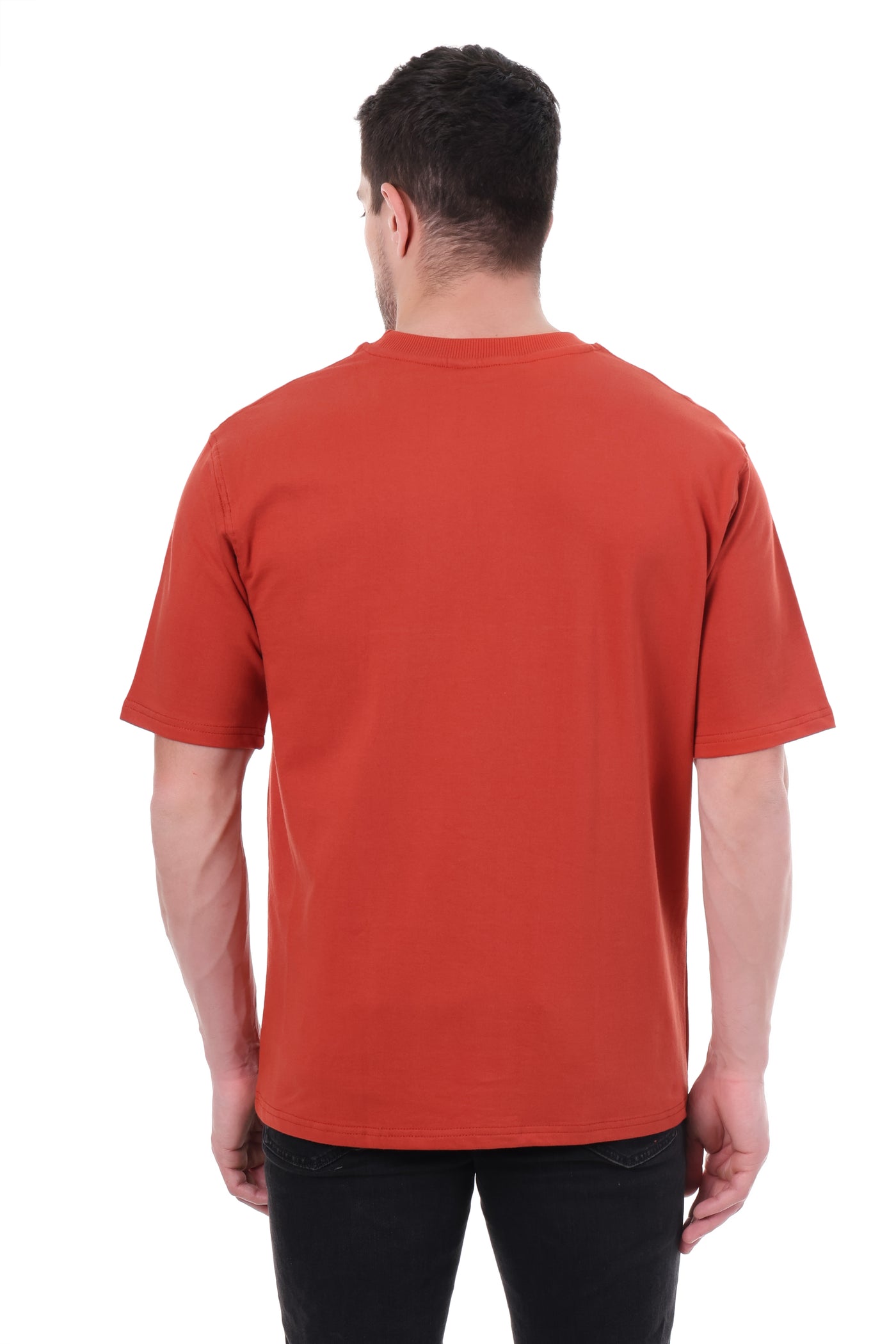 	"Back view of red anime graphic t-shirt – Tin Brother"